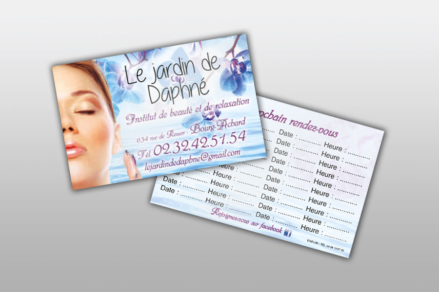 Cartes de Visite pour Métiers de la Coiffure, Beauté, Esthétique