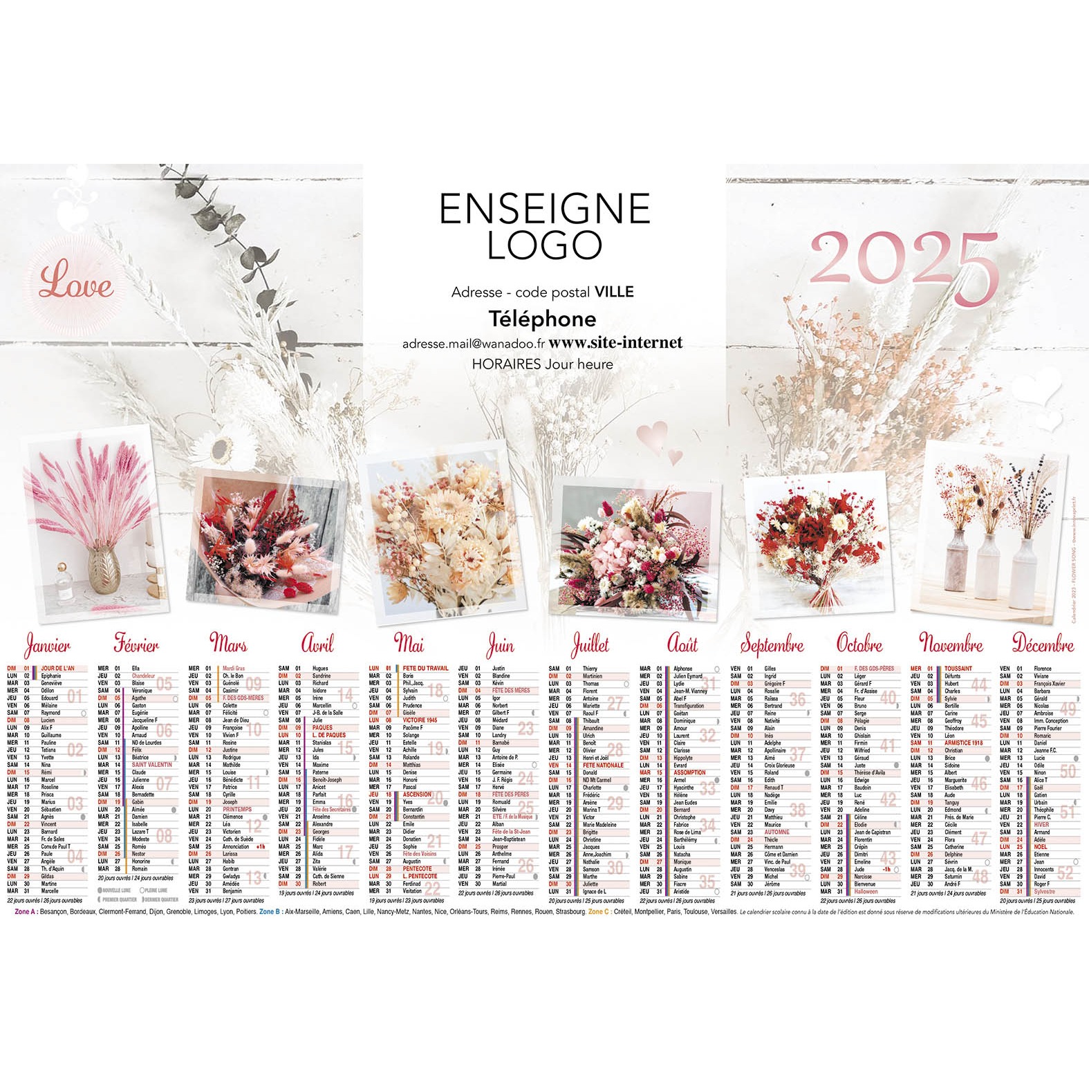 Calendrier 2025 - Flower Song