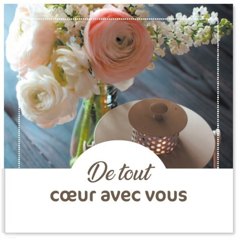 Cartes à Thème Deuil - De tout coeur avec vous