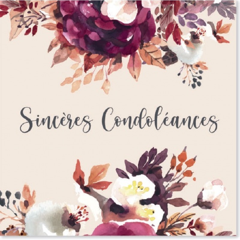 Cartes à Thème Deuil - Sincères Condoléances