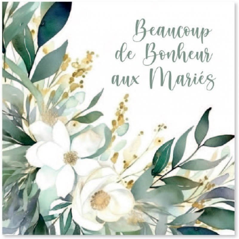 Cartes à Thème Mariage - Beaucoup de Bonheur aux mariés